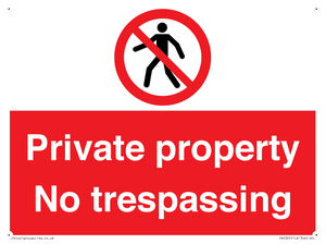 Private property No trespassing